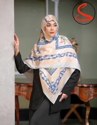 روسری نخی سیا اسکارف کرم کد C24976