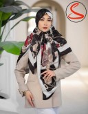 روسری نخی سیا اسکارف قرمز مشکی کد C25067