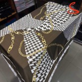 روسری ابریشم ریشه سوزنی قهوه ای کد C25151