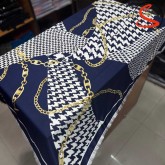 روسری ابریشم ریشه سوزنی آبی کد C25158