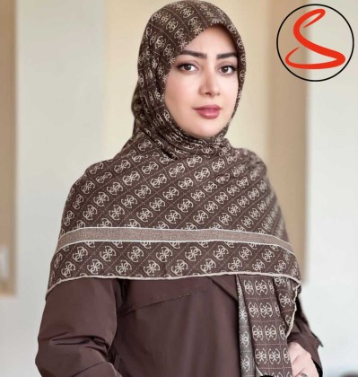 روسری نخی سیا اسکارف قهوه ای روشن کد C25165