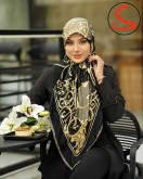 روسری توییل مشکی طلایی کد C25228