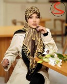 روسری توییل قهوه ای کد C25235