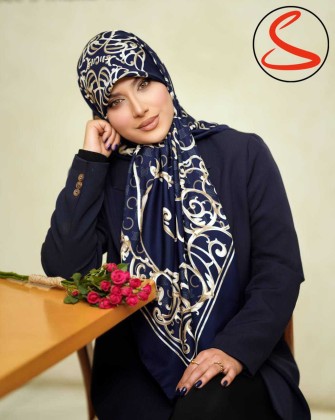 روسری توییل سرمه ای کد C25242