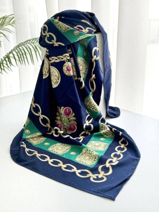 روسری ابریشم ژاکارد وارداتی قرمز مشکی کد C23128