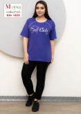 ست تیشرت و شلوار زنانه بنفش کد M2750
