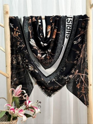 روسری نخی یونیک مشکی قهوه ای کد C24017