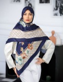 روسری نخی سیا اسکارف سرمه ای کد C24220