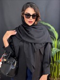 روسری مشکی ساده با نگین بارانی کد C24360