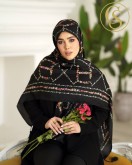 روسری نخی سیا اسکارف مشکی رنگی کد C24661