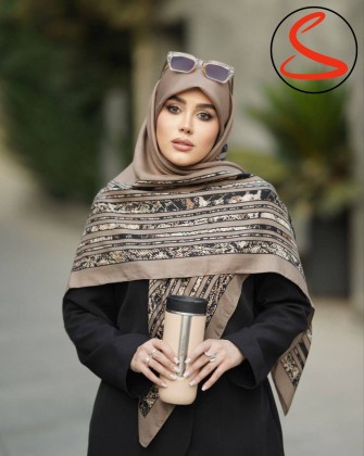 روسری سیا اسکارف پاییزه کرم کد C24822