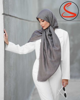 روسری پاییزه کشمیر لمه وارداتی طوسی کد C24871