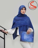 روسری پاییزه کشمیر لمه وارداتی آبی کد C24885