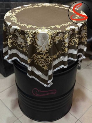 روسری ابریشم قهوه ای دور ریش کد C24955